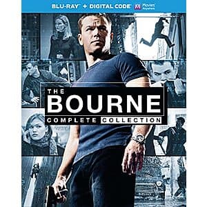The Bourne Complete Collection Blu-ray box set containing all five films with digital HD access.