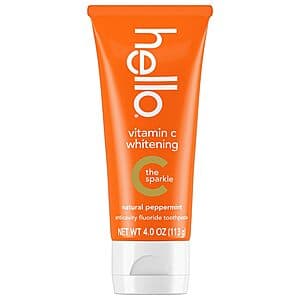 4-Oz hello Vitamin C Whitening Toothpaste with Fluoride (Natural Peppermint) $1.70 w/ Subscribe & Save