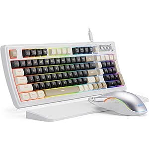 SABLUTE RGB Backlit Gaming Keyboard & Mouse Combo w/ Wrist Rest (3 colors) from $23