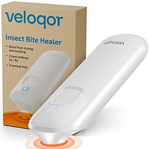 Veloqor Mosquito Bite Relief Tool w/ Dual Heat Modes & Night Light $12.30