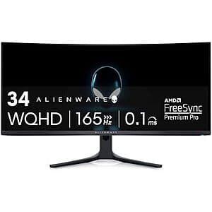 34" Alienware AW3423DWF 3440x1440 165Hz Curved QD-OLED Gaming Monitor $500 + Free Shipping