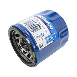 ACDelco PF64 cylindrical black and silver oil filter for GM vehicles.