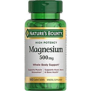 Select Accts: 100ct Nature's Bounty 500mg Magnesium Supplement Coated Tablets $3.15 w/ Subscribe & Save