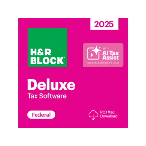 H&R Block 2025 Tax Software: Deluxe (PC/Mac Digital Download) $21 & More + Free Shipping