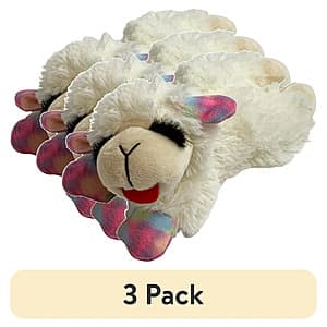 3-Pack 6" Multipet Plush Lamb Chop Dog Toys (Small, Pastel Colors) $6