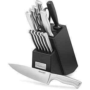 15-Piece Cuisinart Stainless Steel Hollow Handle Cutlery Block Kitchen Knife Set $52 + Free Shipping