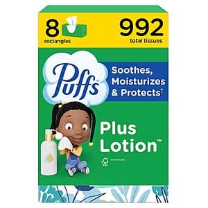 Select Accounts: 8-Pk 124-Ct Puffs Plus Lotion Facial Tissues $9.60 w/ S&S