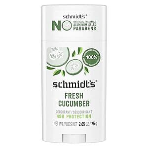 Select Accounts: 2.65-Oz Schmidt's Aluminum-Free Natural Deodorant Stick $3.15 w/ S&S