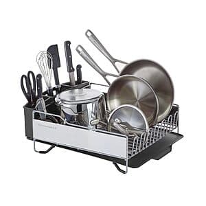 KitchenAid Large Capacity Dish Rack w/ Angled Drain Board $50 + Free S/H