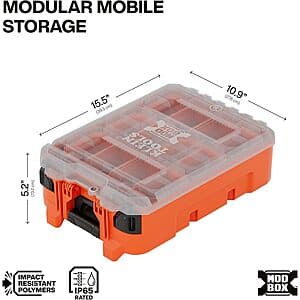 Klein Tools MODbox Half-Width Tall Stackable Component Storage Box $30