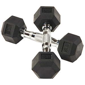 2-Count 5-Lbs BalanceFrom Rubber Hex Non-Slip Grip Dumbbell $10