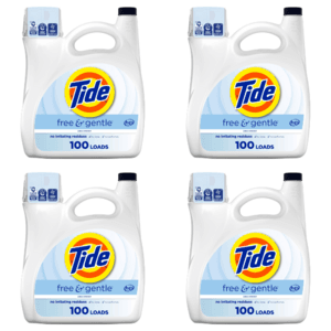 132-Oz Tide Liquid Laundry Detergent (Free & Gentle, 100 Loads) 4 for $49.50 w/ S&S + Free S&H