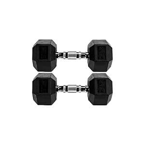 25-lb Fitvids Rubber Encased Hex Dumbbell (Pair) $40 + Free S&H w/ Amazon Prime