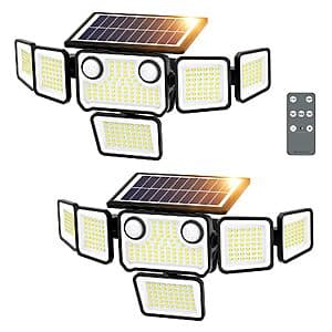 2-Pk SZPOWER 6-Head Solar Motion Lights w/ Dual PIR Motion Sensors & Remote $23 + Free S&H