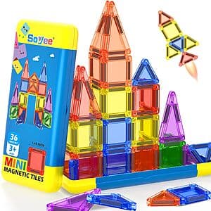 Prime Members: 36-Piece Mini Magnetic Tiles w/ Metal Tin (Travel Set) $8.80 + Free Shipping