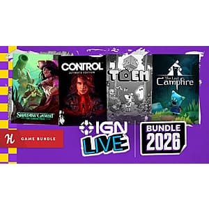 Collection of game titles from the Humble IGN Live 2026 Bundle displayed as digital product cover art for PC/Steam.