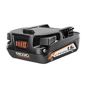 RIDGID 18V Lithium-Ion 1.5 Ah Battery $19 + Free Shipping