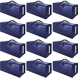 12-Pack 86L SWEET DOLPHIN Large Heavy Duty Moving Bags w/ Zipper & Handle $23