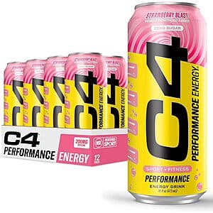 Select Accts: 12-Pk 16-Oz C4 Performance Energy Drink (Strawberry Blast) $12 w/ S&S