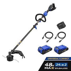 Kobalt 48V MAX (24Vx2) 15" String Trimmer Kit w/ 2x 3 Ah Batteries $129 + Free S&H