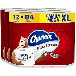 Select Accts: 12-ct Family Mega XL Rolls Charmin Ultra Strong Toilet Paper 2 for $33.25 w/ S&S
