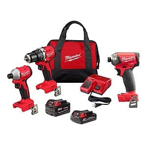 Milwaukee M18 Brushless Hammer Drill/Impact Kit w/ 2x Batteries + FUEL Impact Driver $269 + Free Shipping