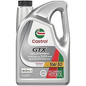 5-Qt Castrol GTX Full Synthetic Motor Oil (5W-30) $19.35 w/ S&S