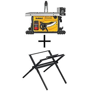 DEWALT 15-Amp Corded 8-1/4" Compact Jobsite Table Saw & Table Saw Stand $299 + Free Shipping