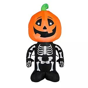 3.5' Home Accents Holiday Indoor/Outdoor Inflatable LED Skeleton Pumpkin $13 + Free Shipping