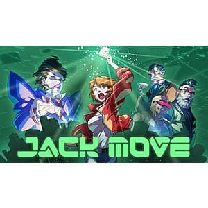 Jack Move cyberpunk-themed turn-based RPG game cover art for Nintendo Switch.