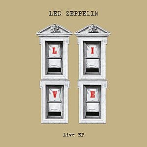 Led Zeppelin Live EP album cover or disc packaging from 1975 recording.