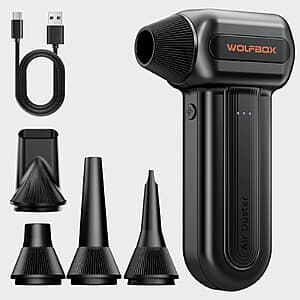 Open Box: 3-Speed Wolfbox MF60 Electric Compressed Air Duster w/ 5 Nozzles $26.40 + Free S&H