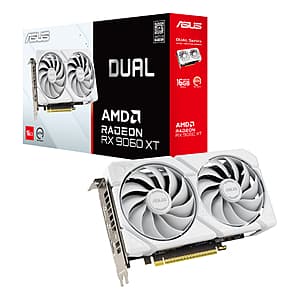 ASUS Dual Radeon RX 9060 XT 16GB GDDR6 White Edition Graphics Card $400 + Free S&H