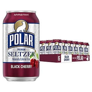 18-Pack 12-Oz Polar Seltzer Water (Black Cherry) $5.35 w/ Subscribe & Save