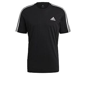 adidas Men's Essentials 3-Stripes Tee (Black/White, Small or Medium) $6 + Free Shipping