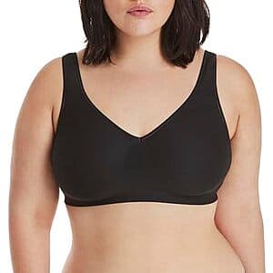 Black Hanes Women's Wireless Bra displayed flat or on model.