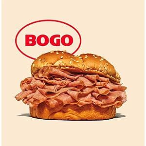 Select Arby's Restaurants Locations: Any Sandwich B1G1 Free (Valid thru 4/7)