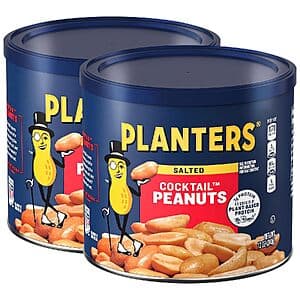 2-Pk 12-Oz Planters Salted Cocktail Peanuts $3.50 w/ S&S