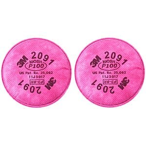 2-Pc 3M Particulate Filter (2091, P100, Pink) $8.30