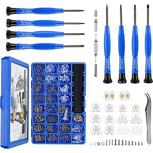HQVOIC Upgraded Magnetic Eyeglass Repair Kit w/ 8 Screwdrivers $4