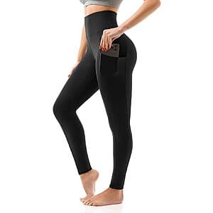 Sinophant Women's High Waisted Leggings w/ Pockets (Various Colors) $5 & More