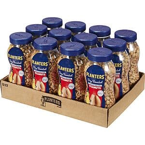 PLANTERS Lightly Salted Dry Roasted Peanuts, 16 oz. Resealable Jar (Pack of 12) S&S $20.06 $1.67/jar