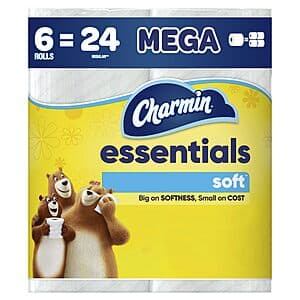 6-Mega Roll Charmin Essentials Soft Toilet Paper $4.25 w/ S&S