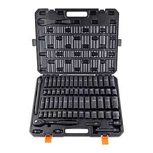 65-Pc Vevor/SucceBuy 1/2" Drive Impact Socket Set (SAE & Metric) $40.70 + Free S&H