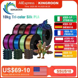 KINGROON 3D Printer Filament: 5/10 KG PETG, PLA, HS-PETG, Hyper, Silk & More from $19.36 + Free Shipping