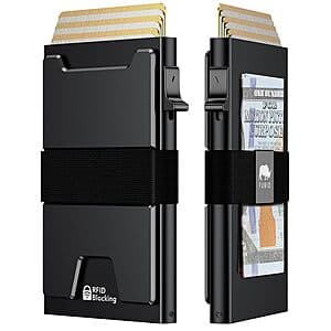 Furid men's metal RFID blocking wallet in a compact design, available in 2 color options.