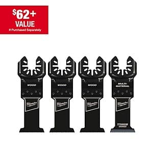 4-Piece Milwaukee 1-3/8" Multi-Tool Oscillating Blade Set $20 & More + Free Shipping