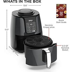 Used/Like New Condition: 4-Quart Ninja 4-In-1 1500W Air Fryer (Grey) $29.35