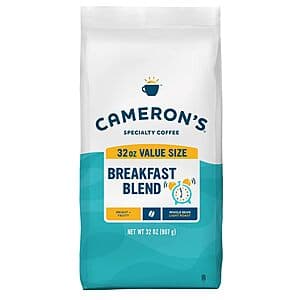32-Oz Cameron's Coffee Breakfast Blend Whole Bean Coffee (Light Roast) $8.80 & More w/ Subscribe & Save
