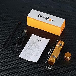 Wurkkos TLF Golden WK03 1200 Lumen EDC Flashlight w/ 18650 Battery $16.50